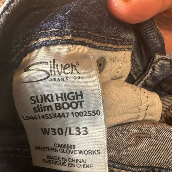 Silver Jeans Co. Suki High Slim Boot Medium Wash Jeans | W30 L33 | Denimotion St - Picture 6 of 6